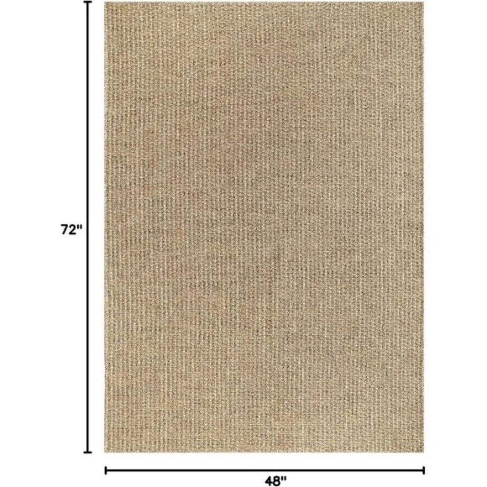 New 4x6 Natural Jute Rug, Washable Indoor Outdoor Boho Carpet for Home & Patio
